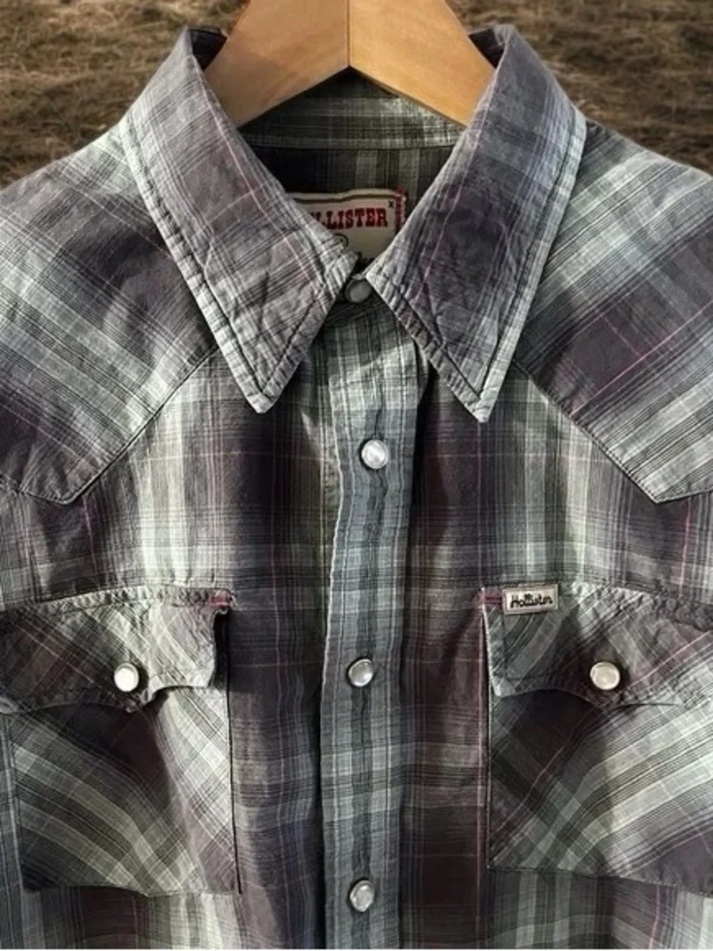 🍬Men's Plaid Western Shirt - Gray/Olive